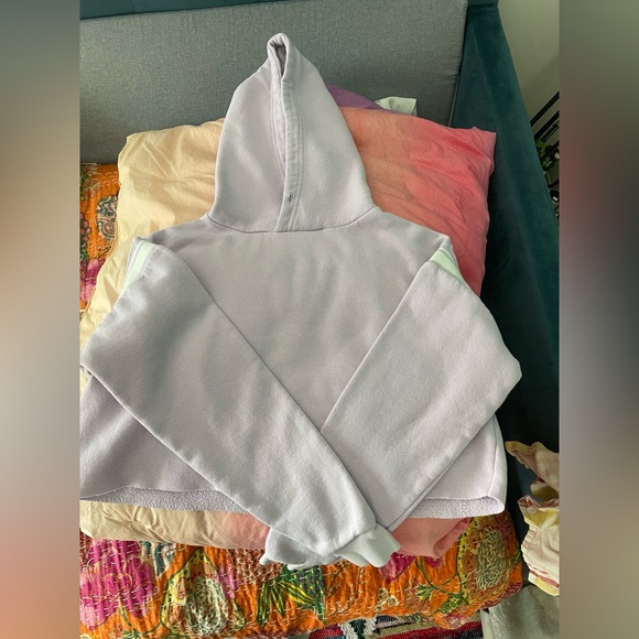 Urban Outfitters, Light Purple Cropped Varsity Hoodie, Size XS - Picture 2 of 6